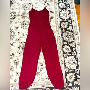 Rumors red silky romper size L
